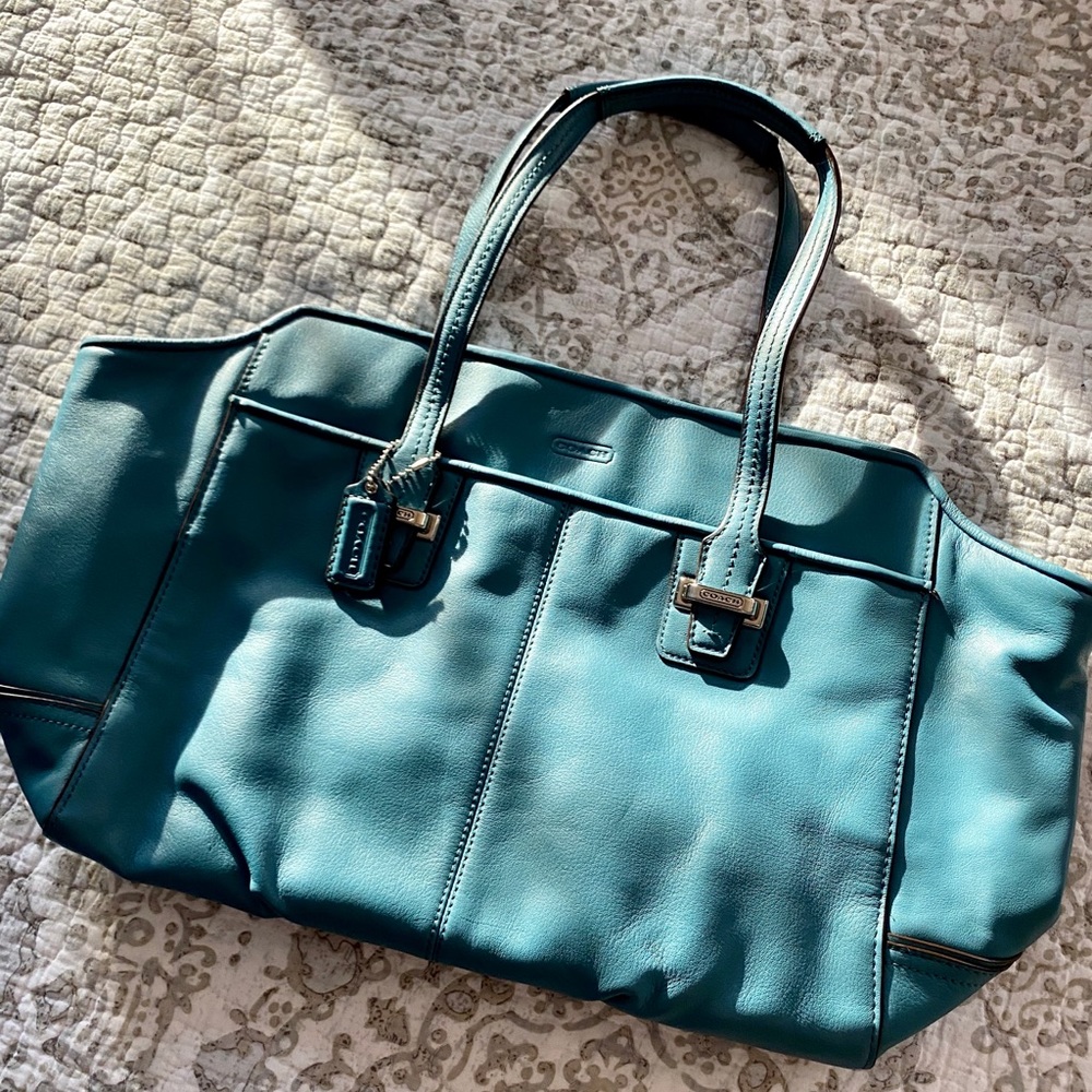 Teal Leather Coach Bag